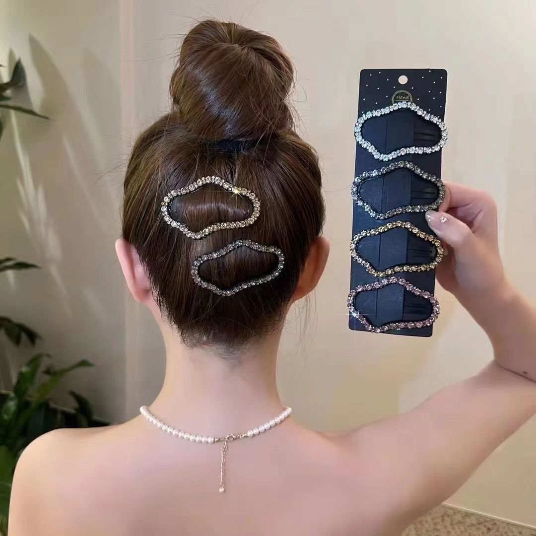 Rhinestone cloud hairpin - Pack of 12 (Net Price Rs.12)
