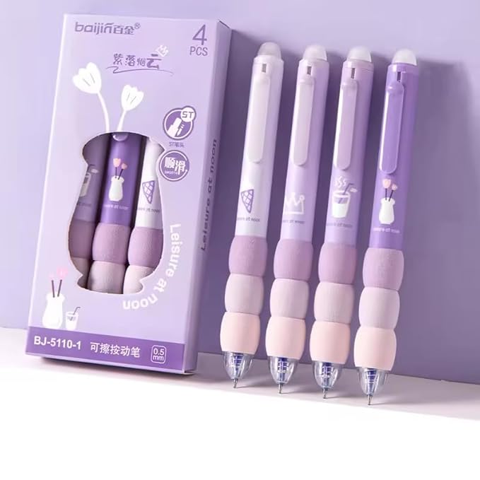 Cushion Purple Gel Pen Set (3 Packs) - Net Price Rs.85