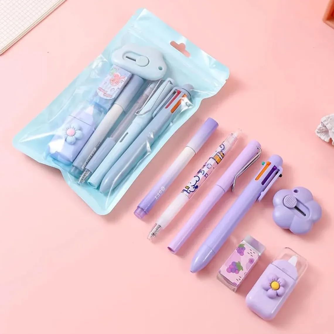 7 pcs Aesthetic Stationery Set (pack of 4) Net Price Rs.145