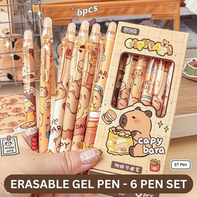 Capybara Erasable Gel Pen Set(3 Boxes) Net Price Rs.85