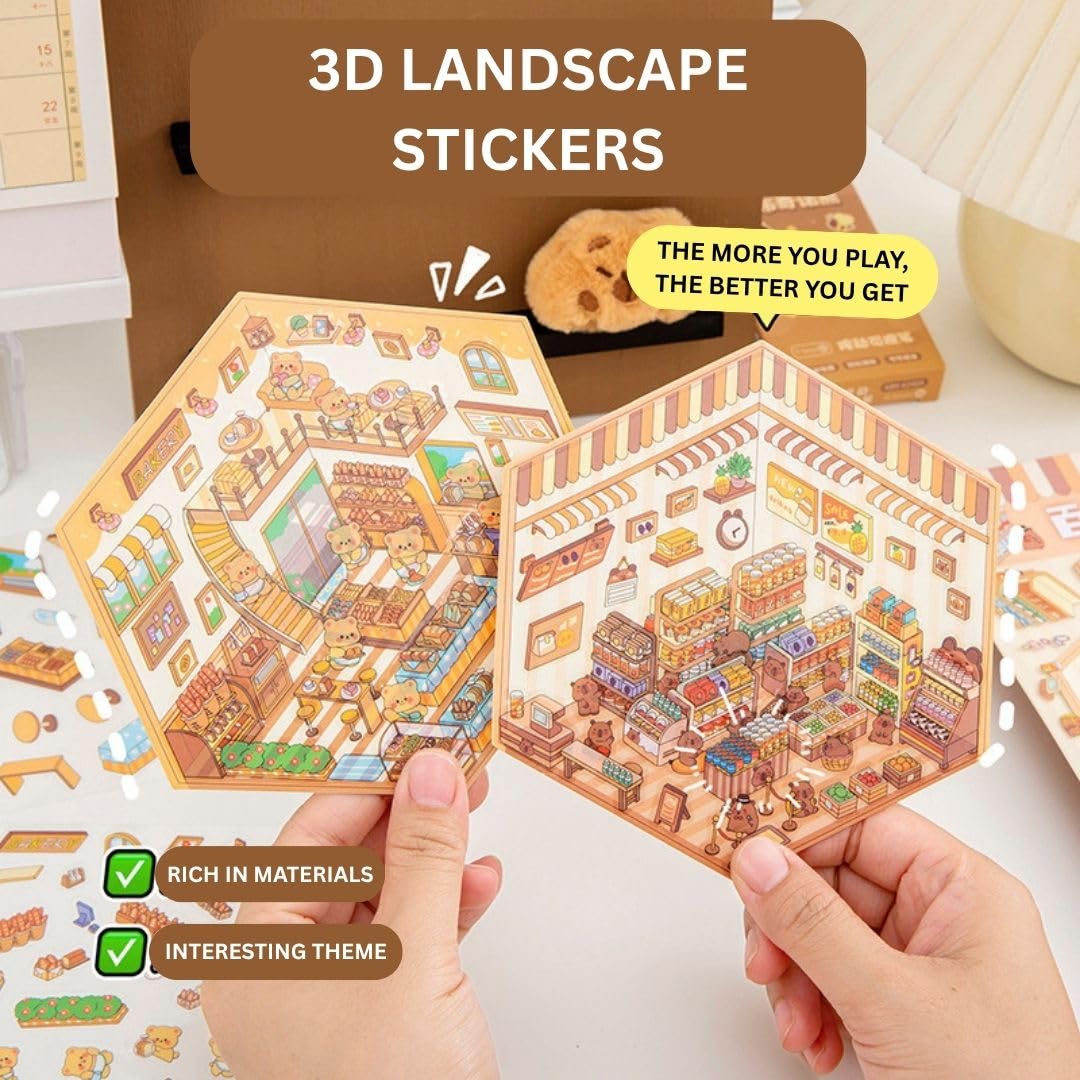 3D Landscape Sticker design set(Pack of 4) Net Price Rs.25
