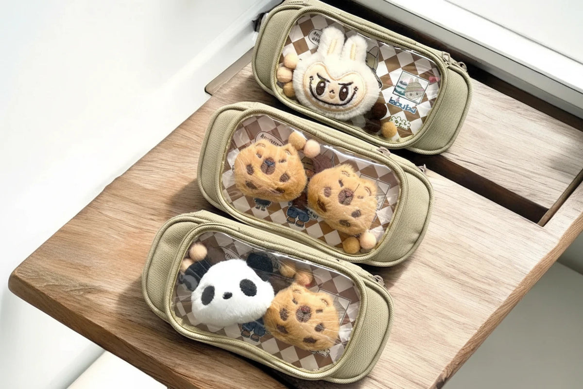 Pencil pouch large with soft toy