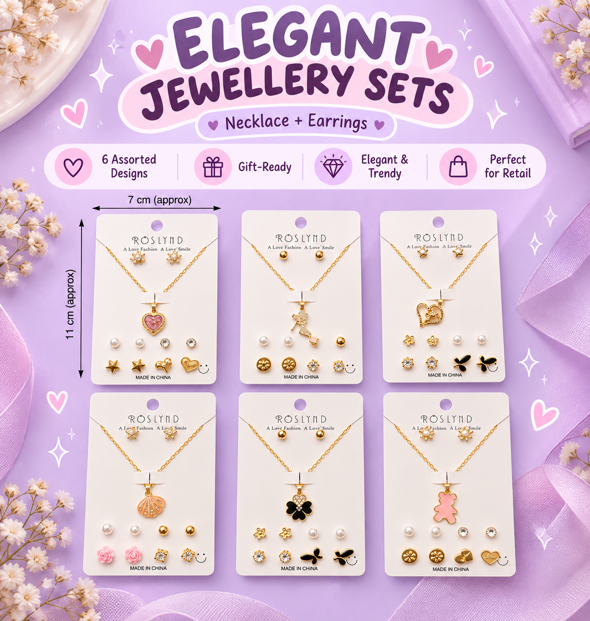 Kawaii Jewellery gift set(MOQ 4) Net price Rs.60