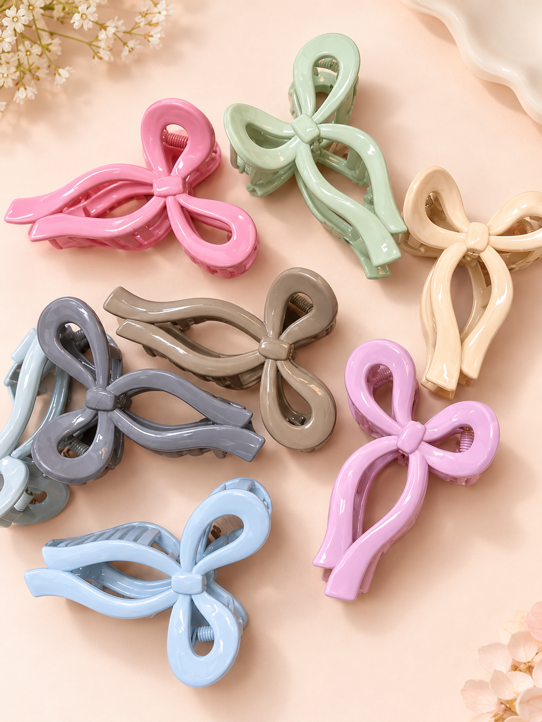 Bow Knot hair Claw (3 Pcs) Net Price Rs.20