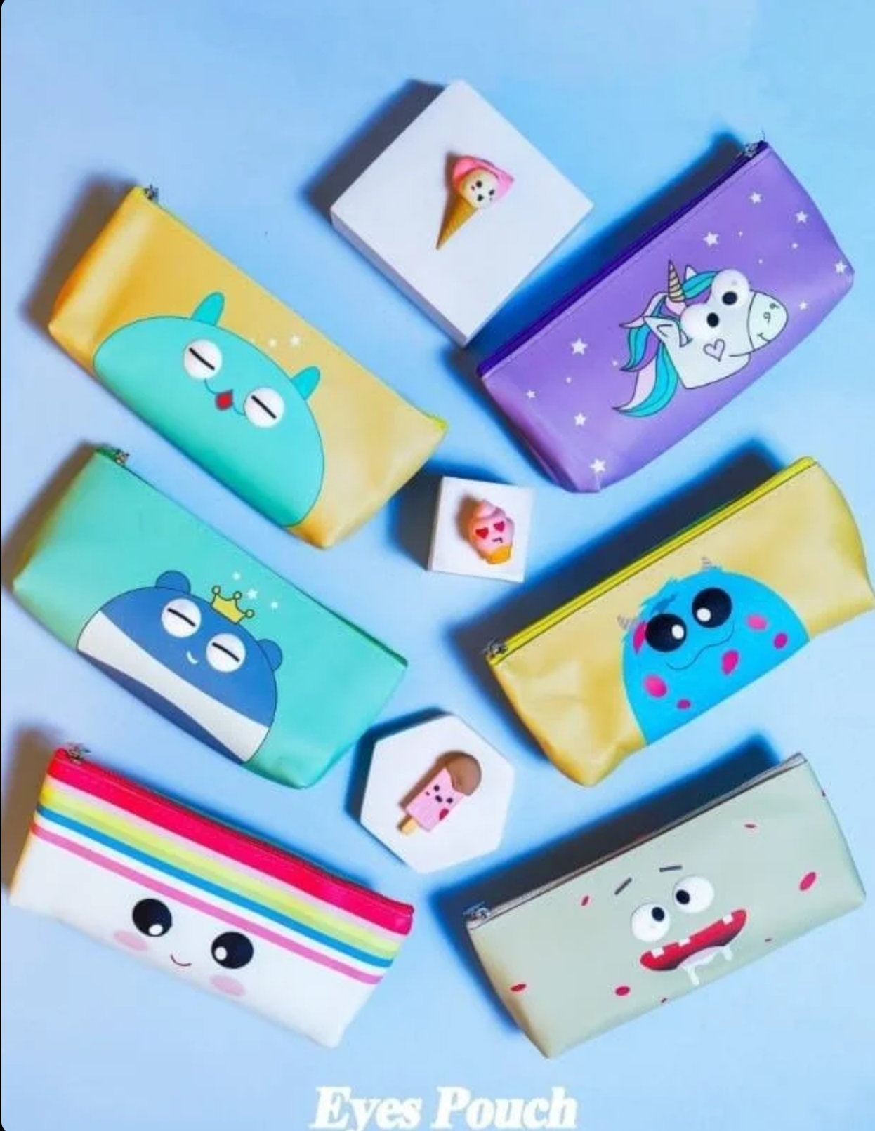 Silicon eye design pencil case - Pack of 6 (Net Price Rs.55)