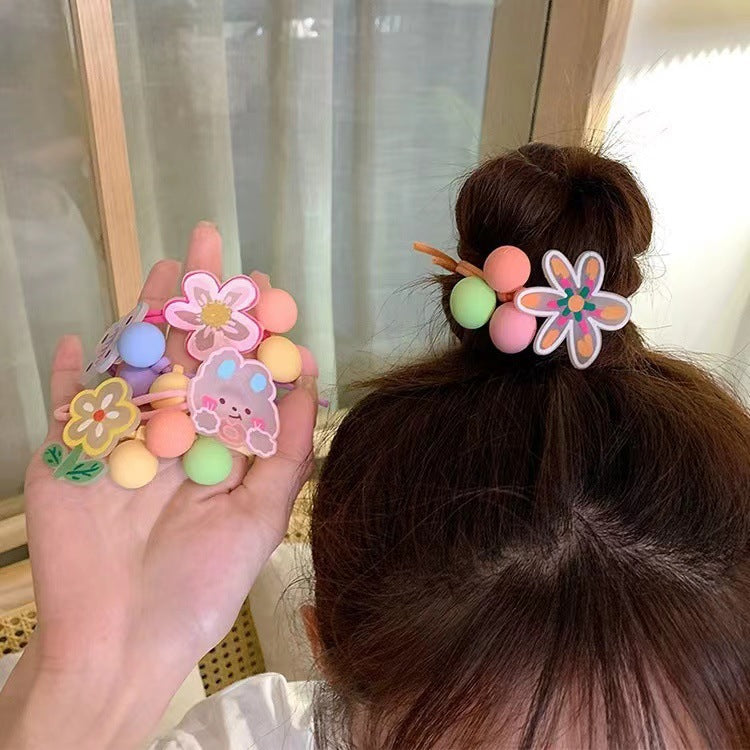 South Korea sweet flower hair tie(MOQ 3) Net Price Rs.14