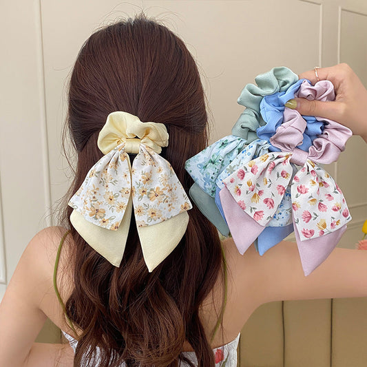 Women's Floral Silk Scarf Hair Tie - Pack of 3 (Net Price Rs.45)