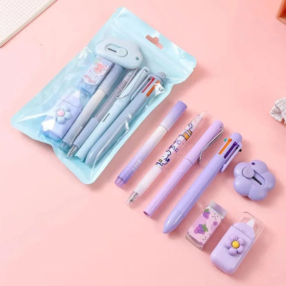 7 pcs Aesthetic Stationery Set (pack of 4) Net Price Rs.145