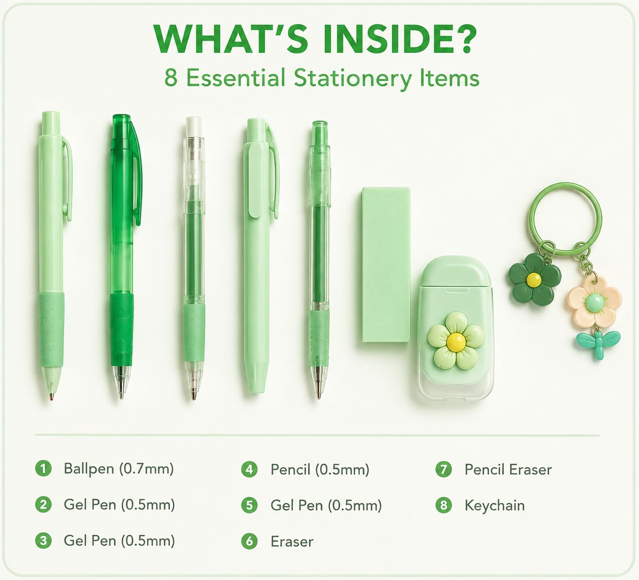 8 pcs Aesthetic Stationery Set - Pack of 2 (Net Price Rs.145)