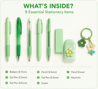 8 pcs Aesthetic Stationery Set - Pack of 2 (Net Price Rs.145)