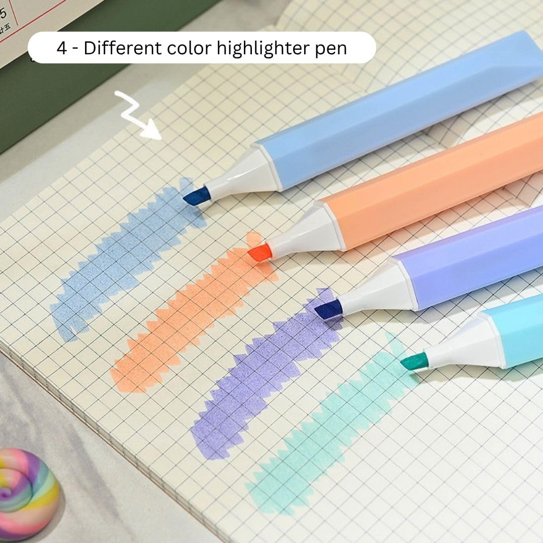 4 colors Highlighter Set(Pack of 3) Net Price Rs.65