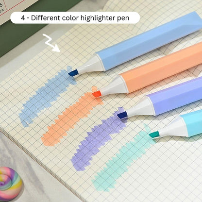 4 colors Highlighter Set(Pack of 3) Net Price Rs.65