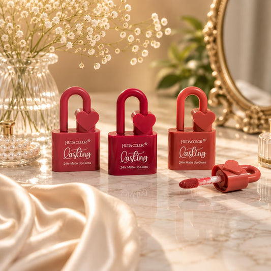 24hr Matte Lip Gloss Heart Padlock(4 pcs) Net Price Rs.50