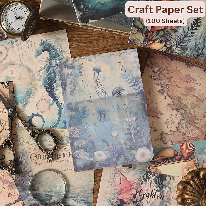 Vintage Craft Paper 100 pcs Set(Pack of 2) Net Price Rs.75