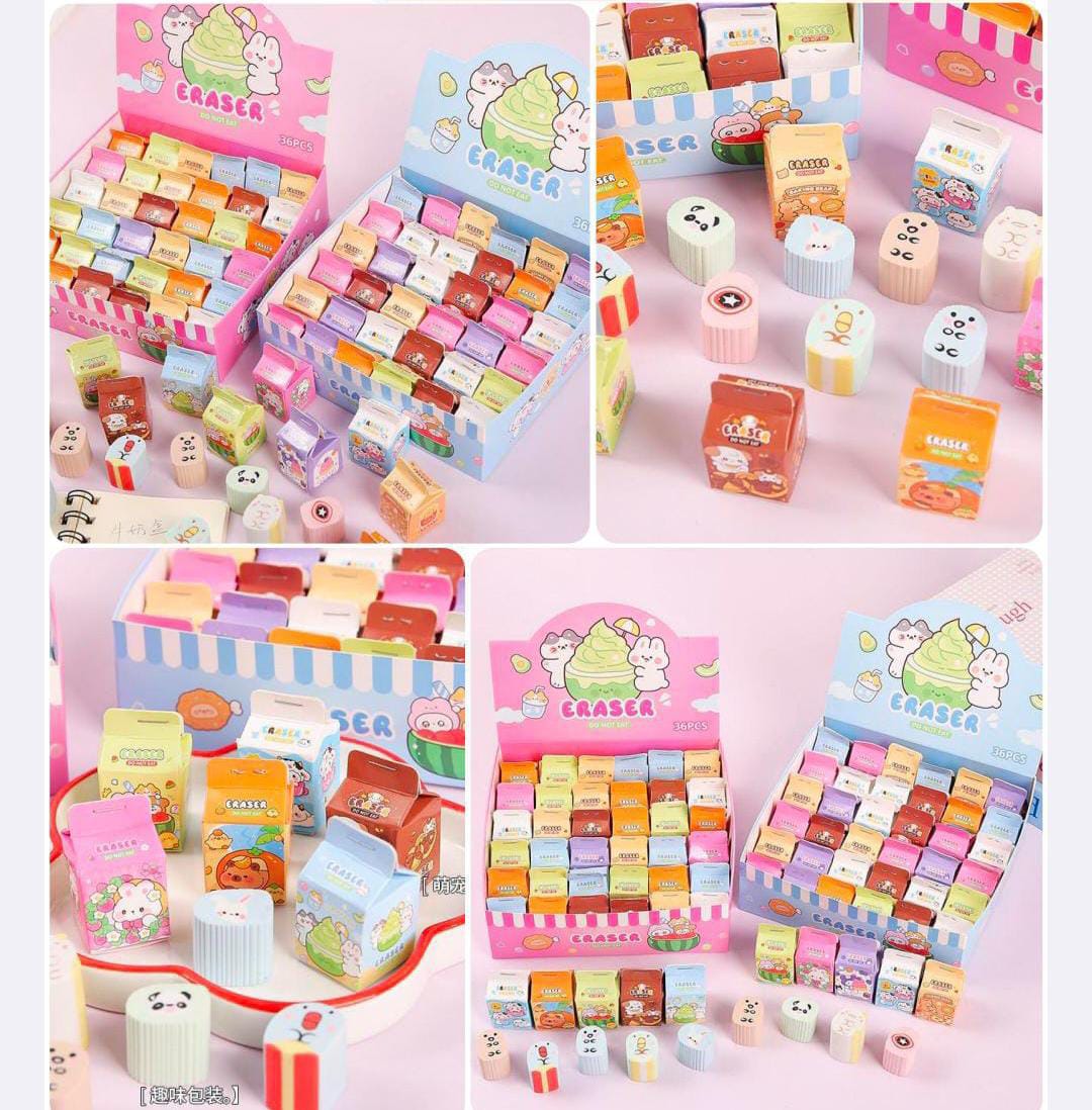 Milk Carton Blind Box Eraser(12 pcs) Net Price Rs.12.5