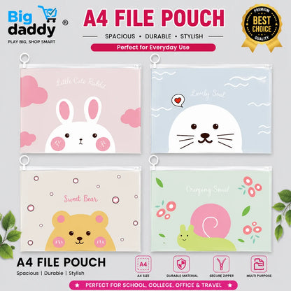 Colourful A4 Size file pouch (6 pcs) Net Price Rs.35