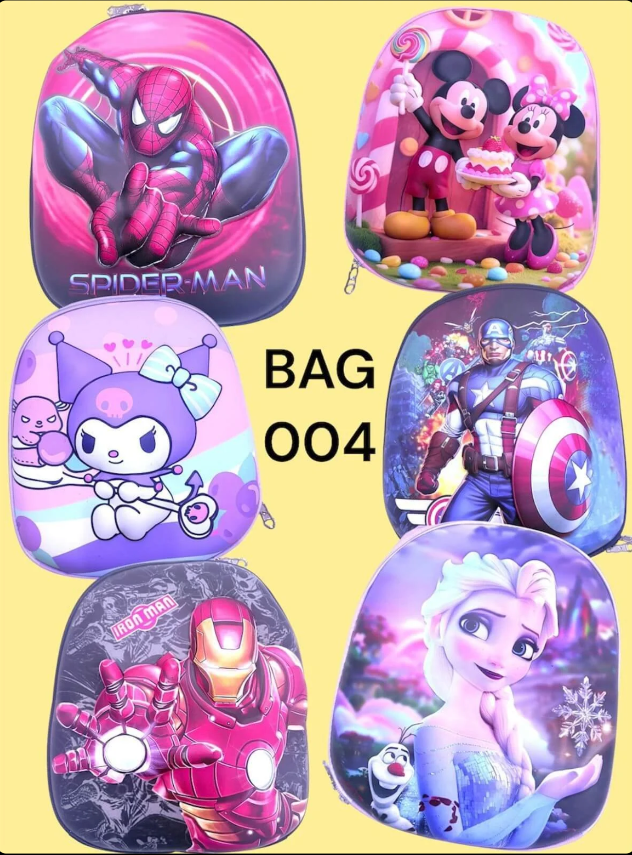 Hard Shell Kids Bags (Pack of 4 bags) - Net Price Rs.185