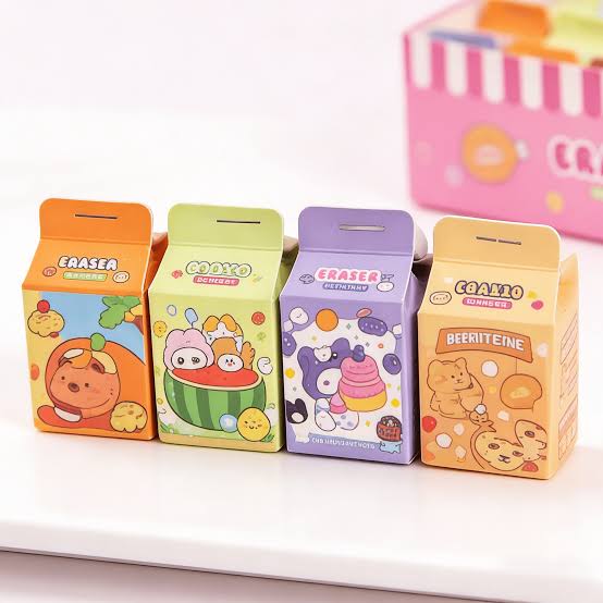 Milk Carton Blind Box Eraser(12 pcs) Net Price Rs.12.5