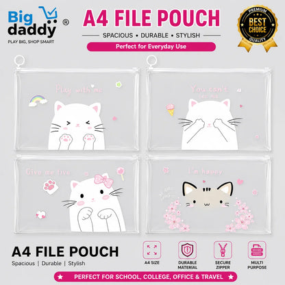 Colourful A4 Size file pouch (6 pcs) Net Price Rs.35