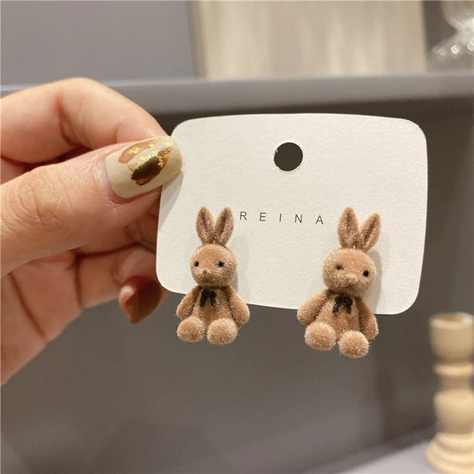 Autumn and winter New plush rabbit earrings(MOQ 5 pair) Net Price Rs.55