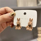 Autumn and winter New plush rabbit earrings(MOQ 5 pair) Net Price Rs.55