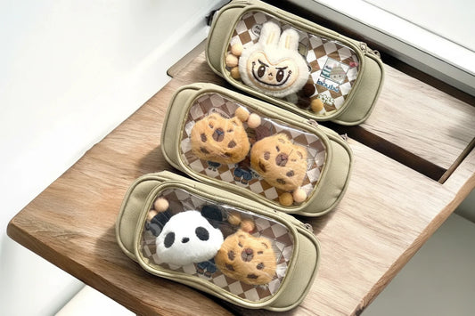 Pencil pouch large with soft toy