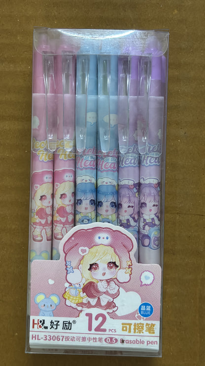 Cute Girl Erasable Pen(MOQ 2 Boxes) Net Price Rs.20