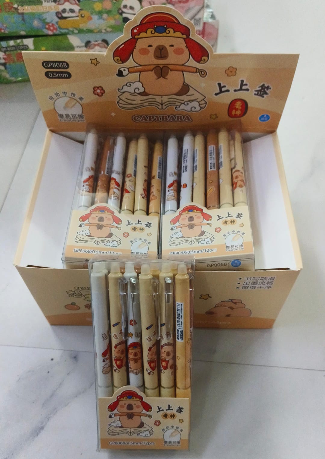 Capybara Erasable Pen(MOQ 2 box) Net price Rs.20