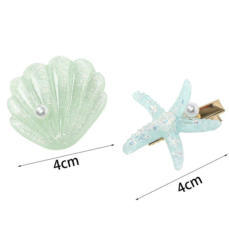 2-Piece Set of Starfish Shell Hairpin(MOQ 4 Cards) Net Price Rs.50