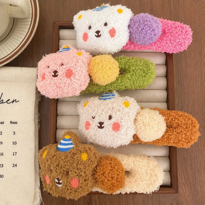 Plush Pudding Bear Large Duckbill Hairpin(MOQ 3) Net Price Rs.50