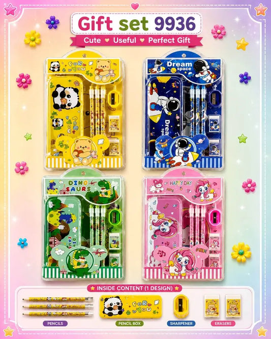 Character Stationery Gift Set(Pack of 4 sets) Net Price Rs.95