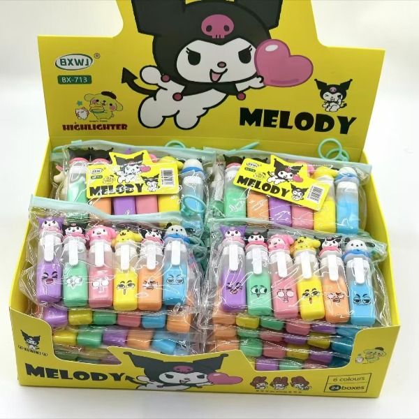 Kuromi Set of 6 Highlighters Set - pack of 3 (Net Price Rs.85)