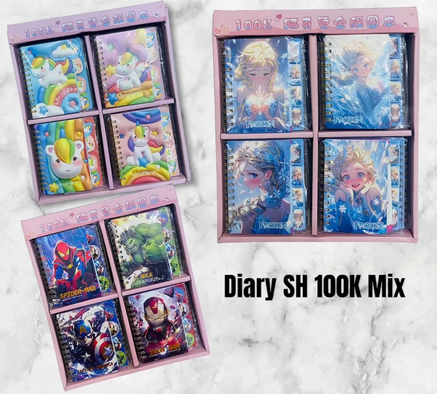 Mini spiral Character Diary(Pack 6) Net Price Rs.38