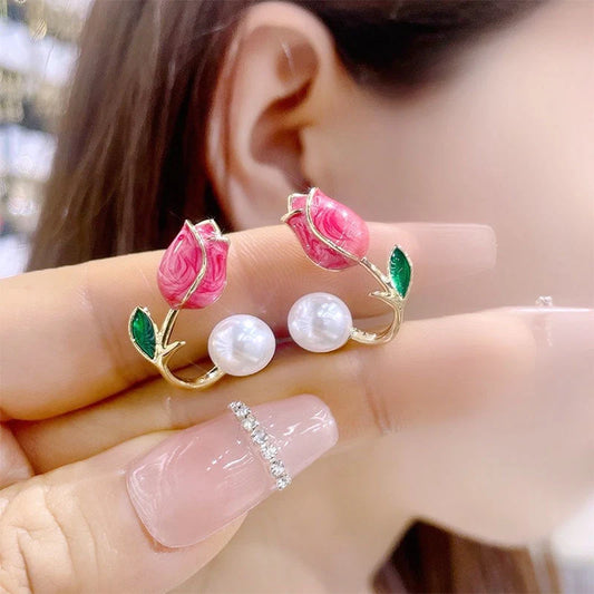 Korean tulip fashion earring (Pack of 6 sets) Net Price Rs. 25