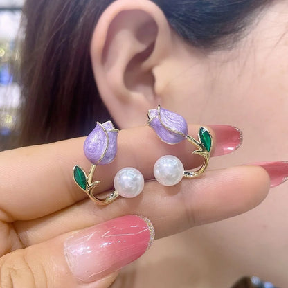 Korean tulip fashion earring (Pack of 6 sets) Net Price Rs. 25