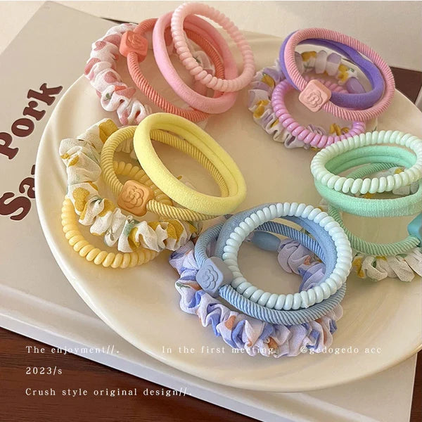 Four-piece Set Colourful Hair Tie(2 sets) Net Price Rs.30