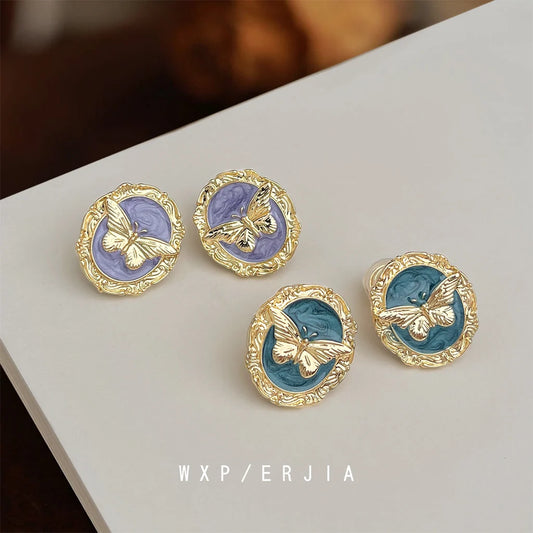 French Retro Oil Painting Earrings(Pack of 3) Net Price Rs.38