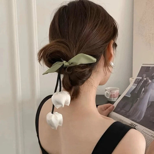 Korean Tulip Tassel Hair Rope(Pack of 3) Net price Rs.45