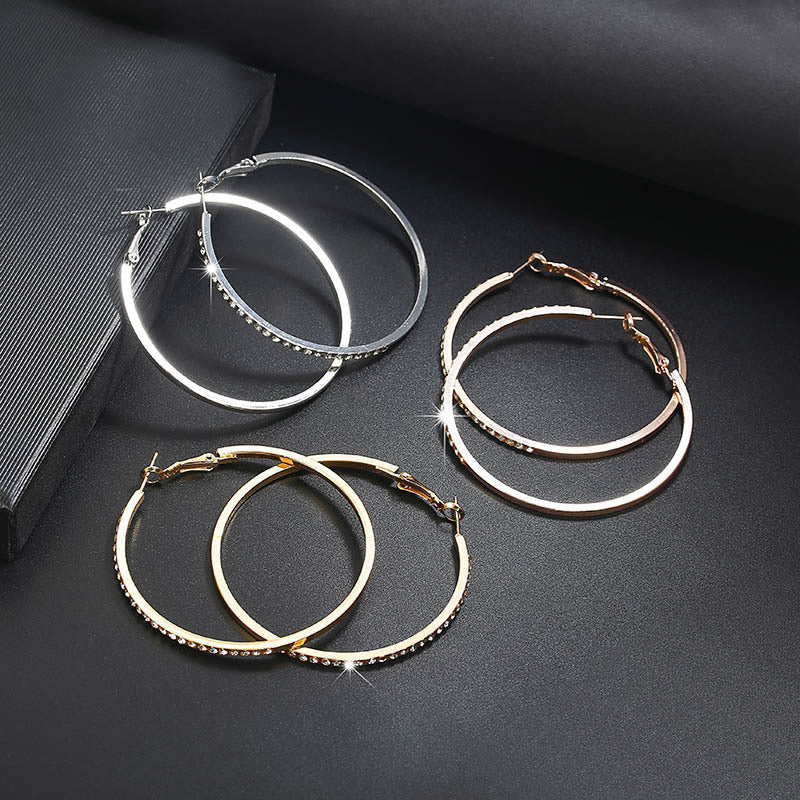 Sparkling Circle Diamond Earrings(Pack of 2) Net Price Rs.55