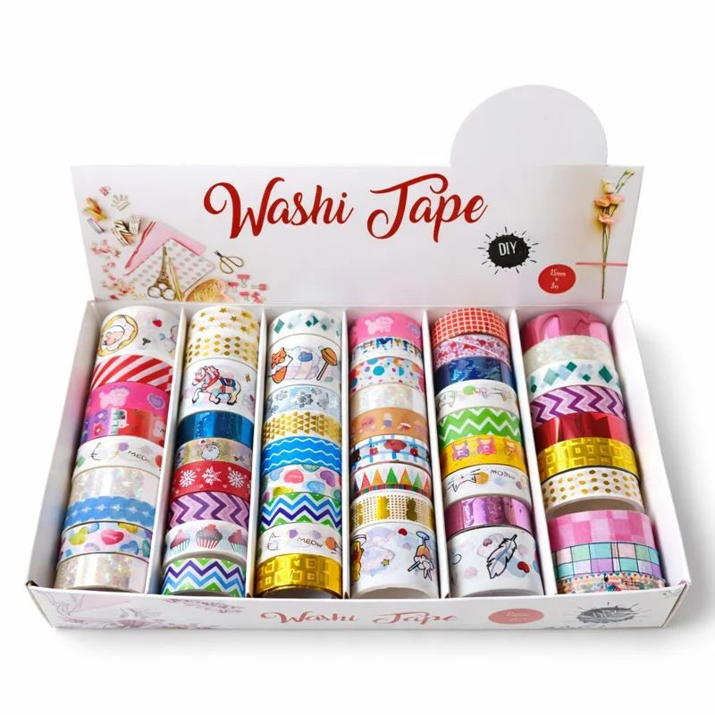Aesthetic Washi Tape (12 pcs) Net Price Rs.11