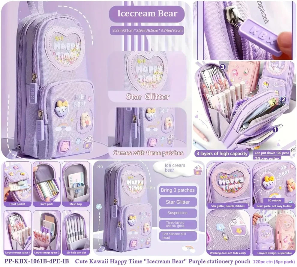 Kawaii Pencil pouch(Pack of 2) Net Price Rs.160
