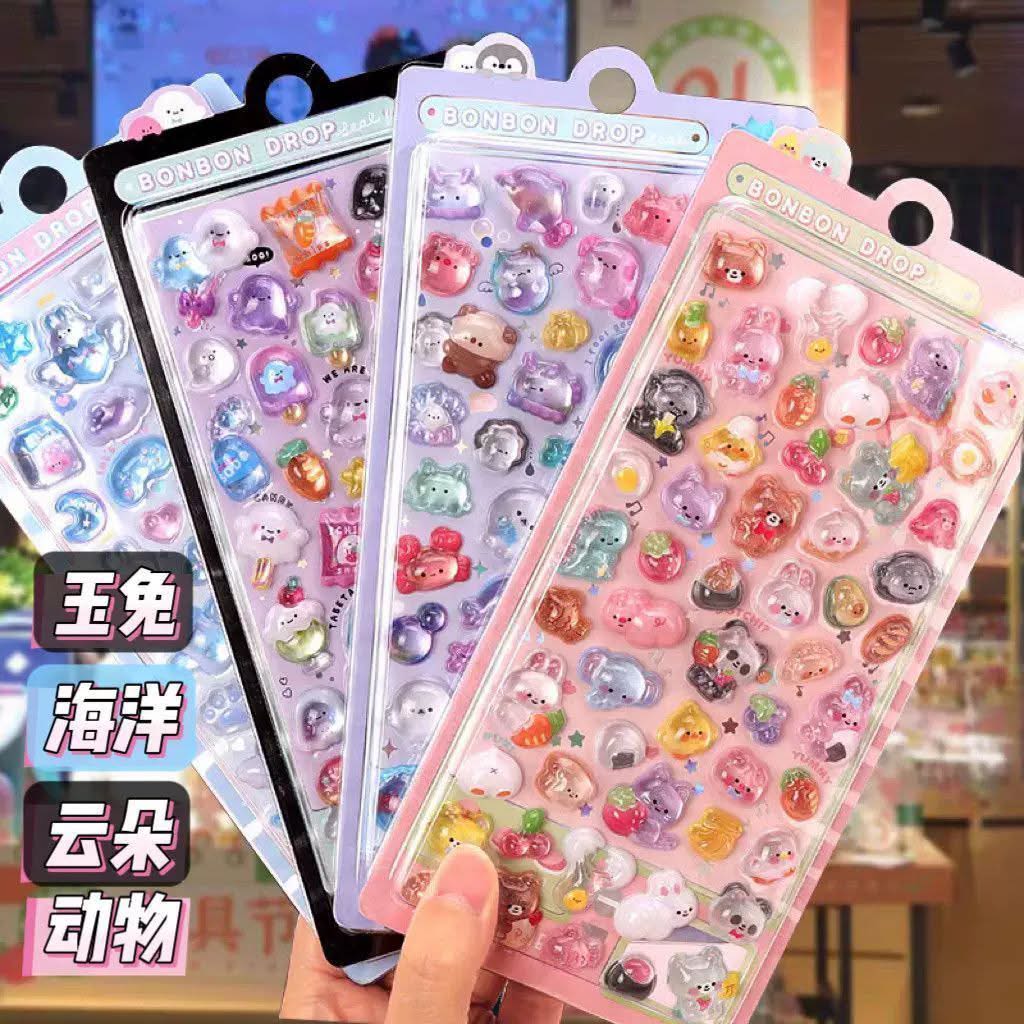 Kawaii Acrylic Sticker (4 Pcs) Net Price Rs.30