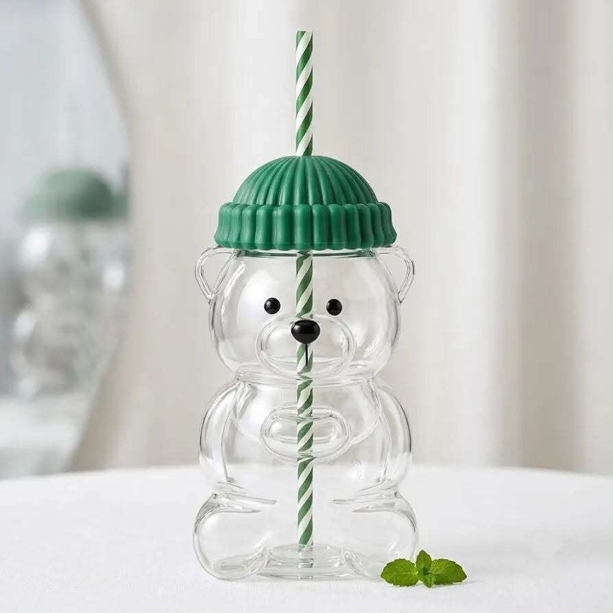 Premium Quality Teddy Bear Glass Sipper (2 Pcs) Net Price Rs.195