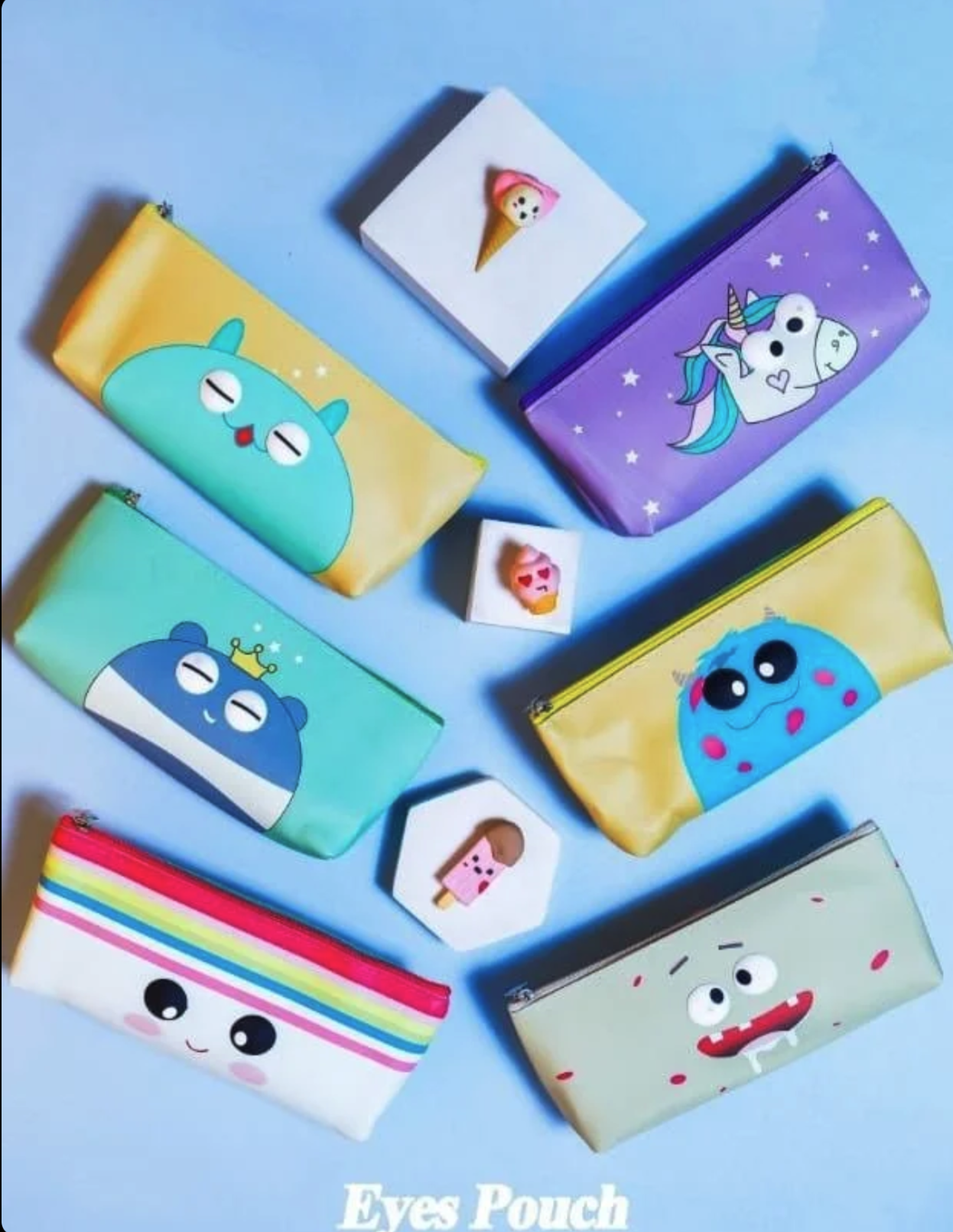 Silicon eye design pencil case - Pack of 6 (Net Price Rs.55)