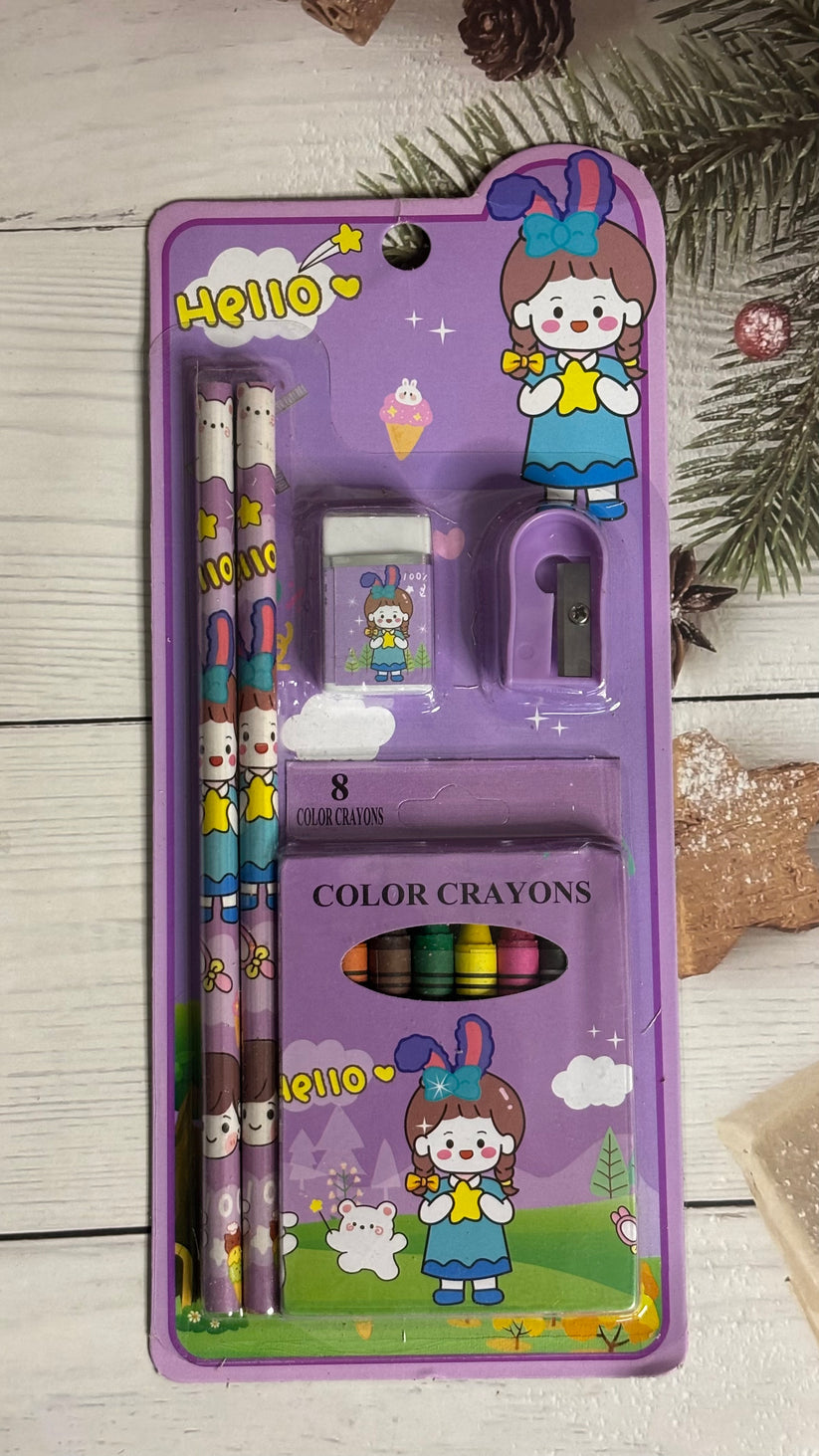 Cute Crayons Stationery Set (4 Sets) Net Price Rs.38