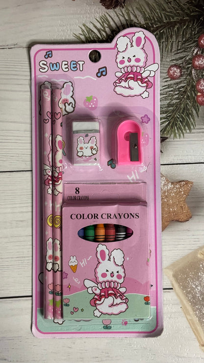 Cute Crayons Stationery Set (4 Sets) Net Price Rs.38