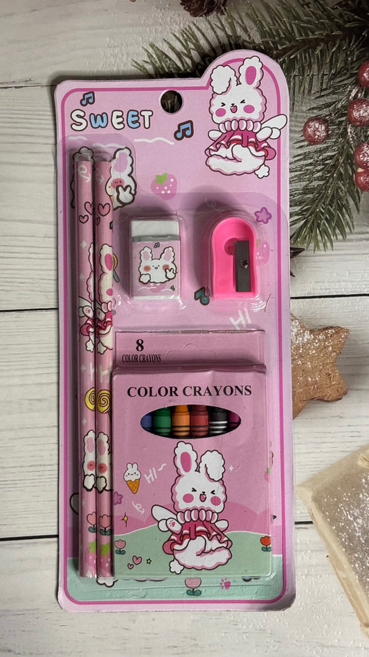 Cute Crayons Stationery Set (4 Sets) Net Price Rs.38