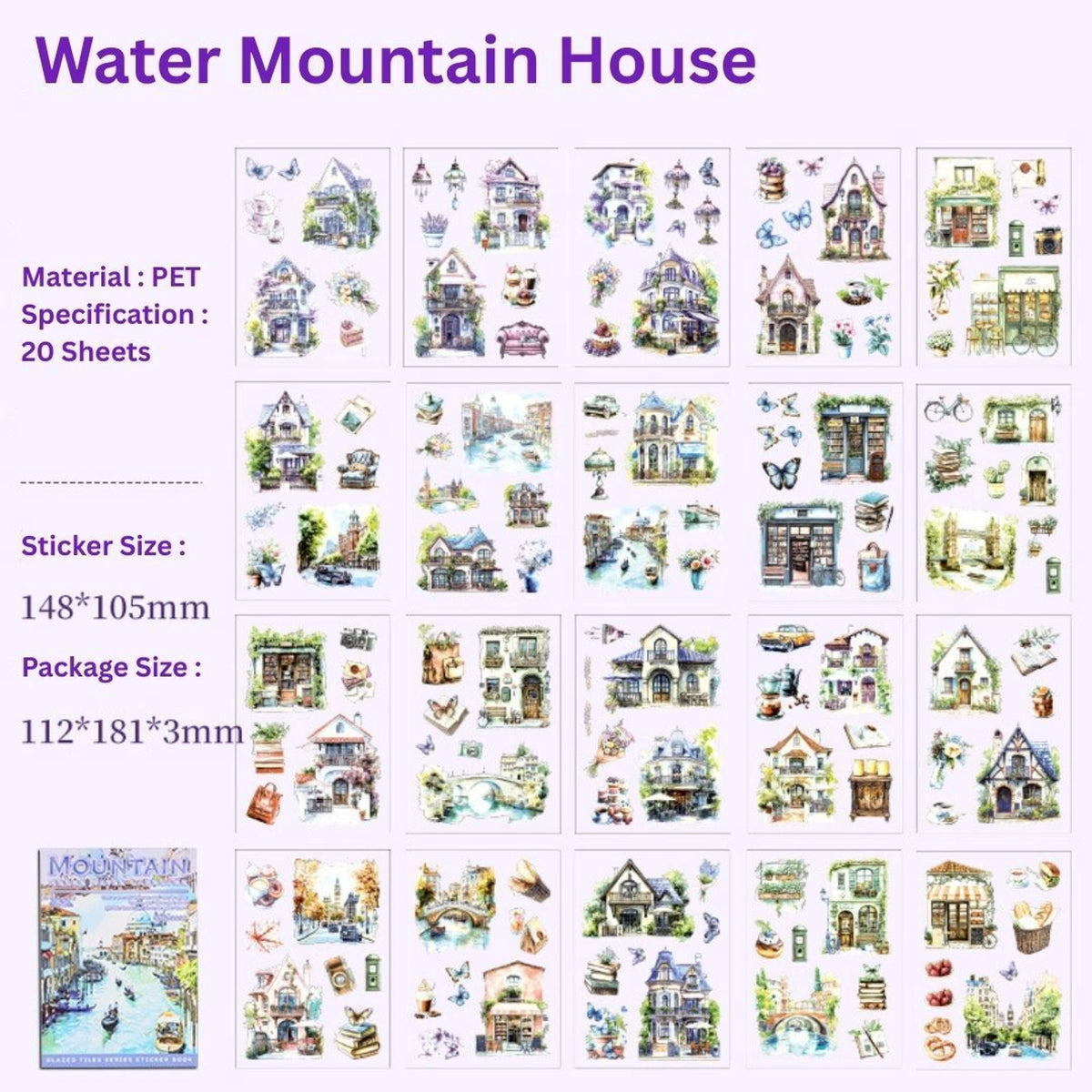 Aesthetic Vintage Floral PET Sticker Book(3 Pcs) Net Price Rs.90