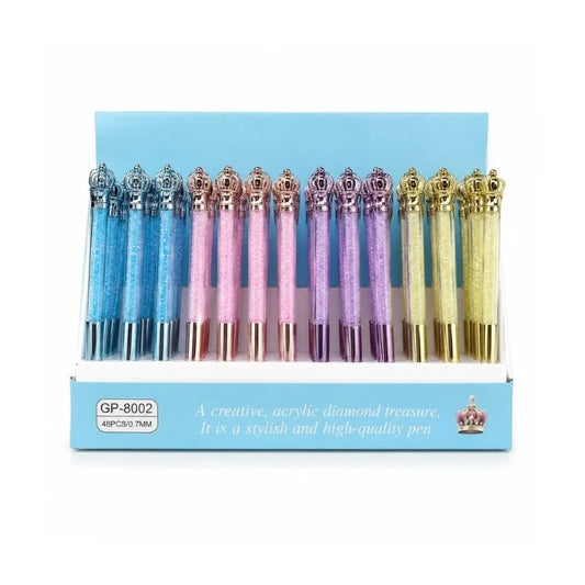 Crown Head Crystal Pen(12 pcs) Net Price Rs.23